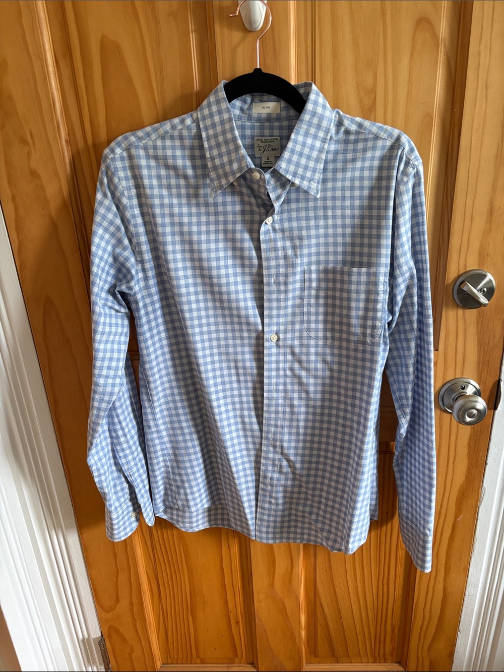 J. Crew Light Blue Gingham Dress Shirt